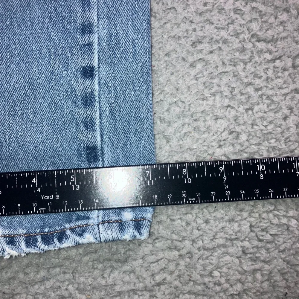 Levi 505 Straight Leg Jeans Mens 30x32 Blue Grunge Distressed Work Fit 30x30.5
